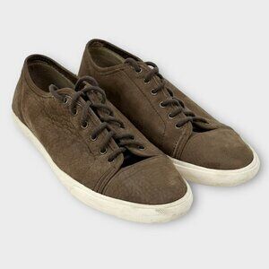 Frye Mindy Low Rise Leather Sneakers Chocolate Brown